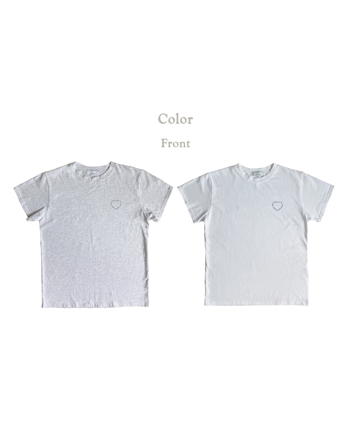 TP0506 - 後背拼字心型T-shirt - Grey